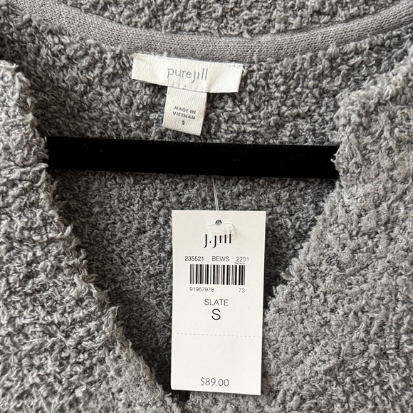 BNWT J. Jill Charcoal V-Neck Sweater - Picture 2 of 5